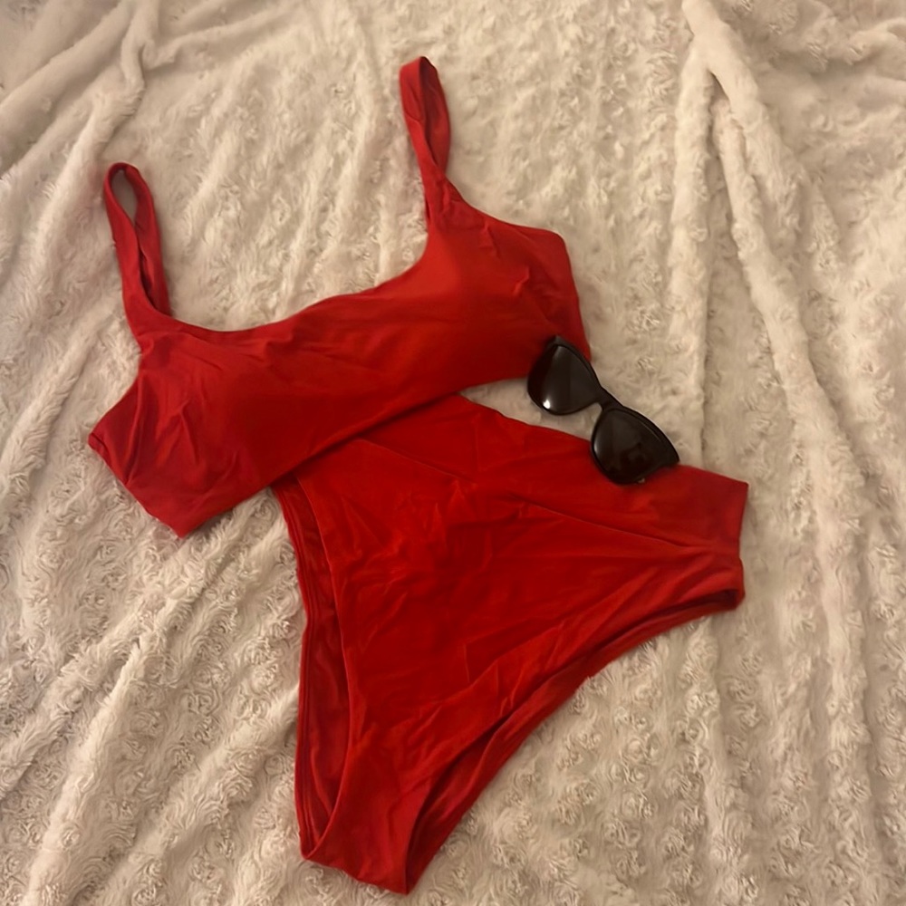 American Eagle Aerie Bikini Set XL Red